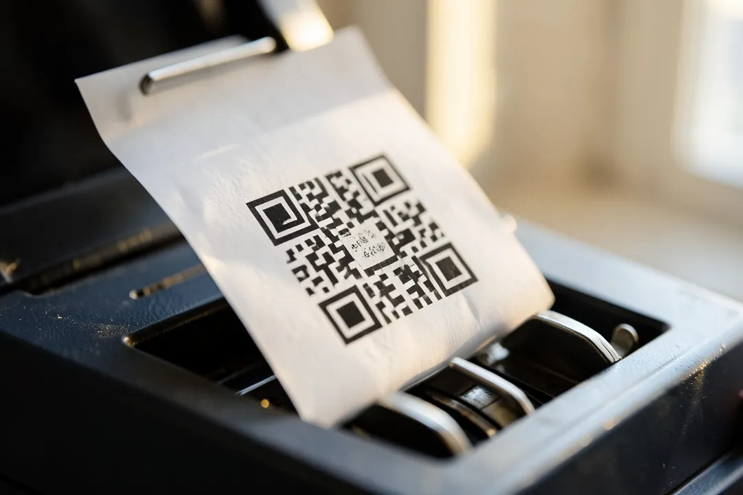 QR-код, напечатанный на чеке